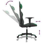 vidaXL Chaise de jeu Noir et vert Similicuir