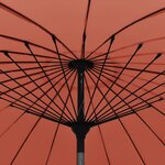 vidaXL Parasol d'extérieur et mât avec aluminium 270 cm Terre cuite