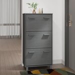 vidaXL Armoire à chaussures HAMAR Gris foncé 59 5x35x117 cm Pin massif