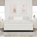 vidaXL lit box spring avec Matelas Crème Super King Tissu Corde