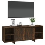 vidaXL Meuble TV chêne fumé 130x35x50 cm bois d'ingénierie