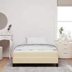 vidaXL Lit à ressorts avec matelas Crème 140 x 190 cm tissu