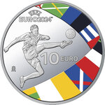 Pièce de monnaie en Argent 10 Euro g 27 Millésime 2024 World of Football UEFA EURO GERMANY