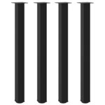 vidaXL Pieds de table de bar 4 pièces Noir 110-112 cm Acier