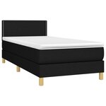 vidaXL Sommier à lattes de lit avec matelas Noir 90x200 cm Tissu