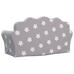 vidaXL Canapé-lit enfant 2 places gris clair étoiles peluche douce