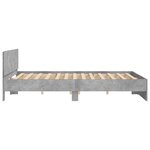 vidaXL Cadre de lit avec tête de lit gris béton 200x200 cm