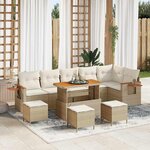 vidaXL Ensemble de canapé de jardin avec coussin 10 Pièces beige et crème