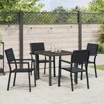 vidaXL Ensemble de salle à manger pour jardin 5 Pièces Noir HDPE