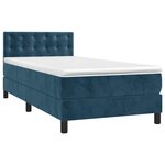 vidaXL Sommier à lattes de lit avec matelas et LED Bleu foncé 80x200cm