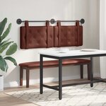 vidaXL Tête de lit suspendue Avec lumière LED Brun Brillant PU antique