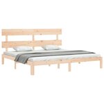 vidaXL Cadre de lit avec tête de lit 200x200 cm bois massif