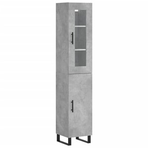 vidaXL Buffet haut Gris béton 34 5x34x180 cm Bois d'ingénierie