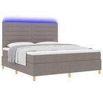 vidaXL Lit à ressort LED avec matelas Taupe 180 x 200 cm tissu