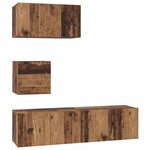 vidaXL Ensemble meuble TV 4 Pièces Bois Ancien Bois d'ingénierie