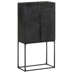 vidaXL Buffet Noir 60x30x120 cm Bois massif d'acacia et de manguier