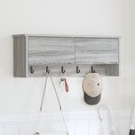 vidaXL Porte-manteau mural avec étagère Montage mural avec stockage avec porte Sonoma gris 80 x 20 x 30 cm