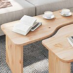 vidaXL Table basse 2 Pièces Naturel Bois massif en pin