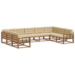 vidaXL Ensemble de canapés d'extérieur 9 pc Naturel et Beige