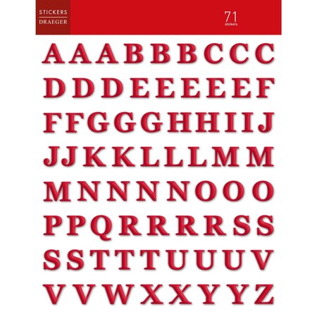 Stickers Alphabet Lettres Rouge - Draeger paris