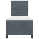 vidaXL Lit à ressorts avec matelas Gris foncé 80 x 200 cm Velours