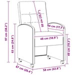 vidaXL Chaises de salle à manger 2 Pièces Gris 57 x 67 x 98 cm Faux cuir