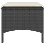 vidaXL Canapé de jardin 2 places avec table et tabourets noir rotin