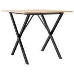 vidaXL Table à manger cadre en X 90x90x75 cm bois de pin massif acier
