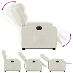 vidaXL Fauteuil inclinable électrique crème velours