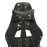vidaXL Chaise de jeu pivotante repose-pied Noir camouflage Similicuir
