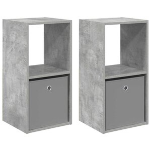 vidaXL Table de chevet 2 pc Gris béton 35 x 32 x 68 5 cm