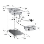 Bain-marie encastrable electrique gn 1/1 - série 600 - combisteel - nvt. - acier inoxydable 400x600x260mm