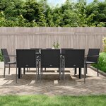 vidaXL Ensemble à manger de jardin 9 Pièces coussins résine tressée acier