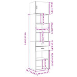 vidaXL Armoire de rangement mince sonoma gris 50x42 5x225 cm