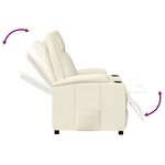 vidaXL Fauteuil inclinable Blanc crème Similicuir