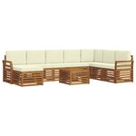 vidaXL Ensemble de canapés d'extérieur 9 pc Naturel et Crème