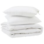 vidaXL Couette avec oreiller 3 pièces Blanc Microfibre