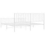 vidaXL Cadre de lit métal avec tête de lit/pied de lit blanc 183x213cm