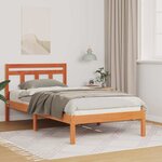 vidaXL Cadre de lit Marron Bois massif en pin