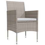 vidaXL Ensemble à manger de jardin avec coussins 3 Pièces Beige et noir