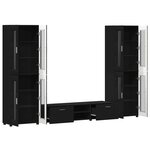 vidaXL Ensemble meuble TV avec tiroir FLORIN Noir Bois d'ingénierie
