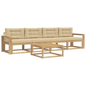 vidaXL Ensemble de canapés d'extérieur 4 Pièces Blanc et Beige