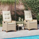 vidaXL Chaise de jardin inclinable Beige et crème 64 x 57 5 x 112 cm