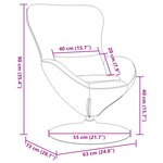 Chaise Oeuf vidaXL en Velours Noir