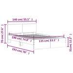 vidaXL Cadre de lit avec tête de lit et LED sonoma gris 135x190 cm