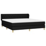 vidaXL Sommier à lattes de lit avec matelas Noir 180x200 cm Tissu