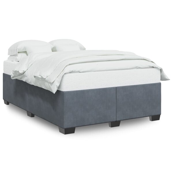 vidaXL Cadre de lit Gris foncé 140x190 cm Velours