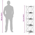 vidaXL Étagère à 5 niveaux carré bambou