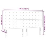 vidaXL Tête de lit à LED Gris foncé 180x5x118/128 cm Tissu