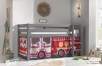 Rideau pour lit en hauteur en 4 parties Pompiers